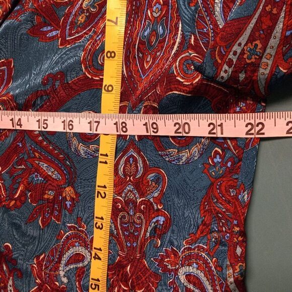 Vintage Pyke LTD Womens 12 Jewel Tone Paisley Pattern Silky feel Long Sleeve - Picture 5 of 7